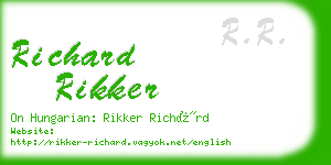 richard rikker business card